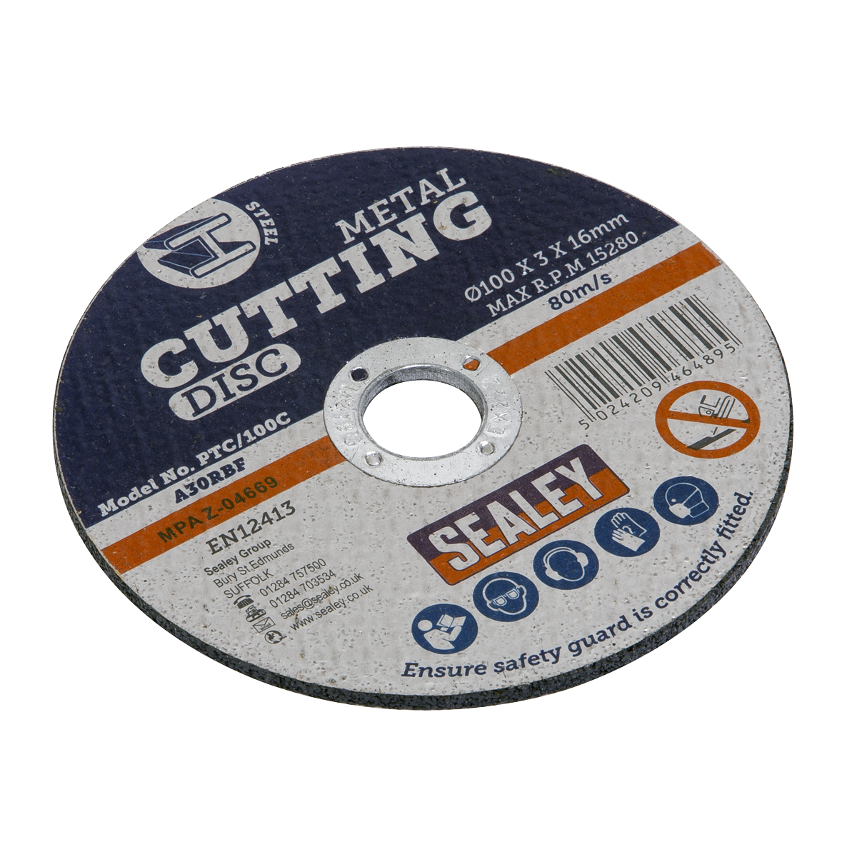 Sealey Ø100 x 3mm Cutting Disc 16mm Bore PTC/100C