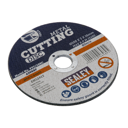 Sealey Ø100 x 3mm Cutting Disc 16mm Bore PTC/100C