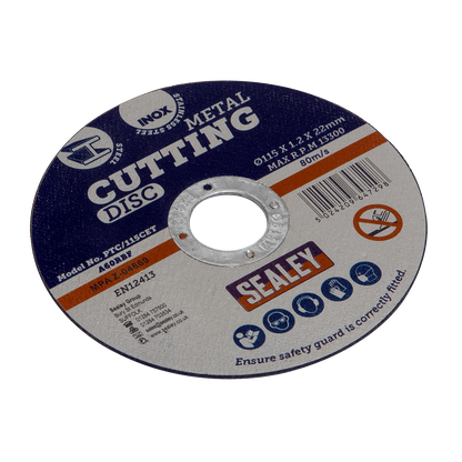 Sealey Ø115 x 1.2mm Cutting Disc 22mm Bore PTC/115CET