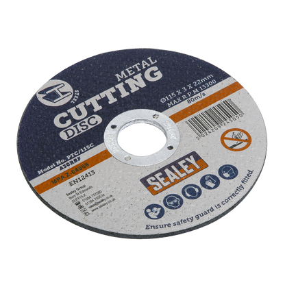 Sealey Ø115 x 3mm Cutting Disc 22mm Bore PTC/115C