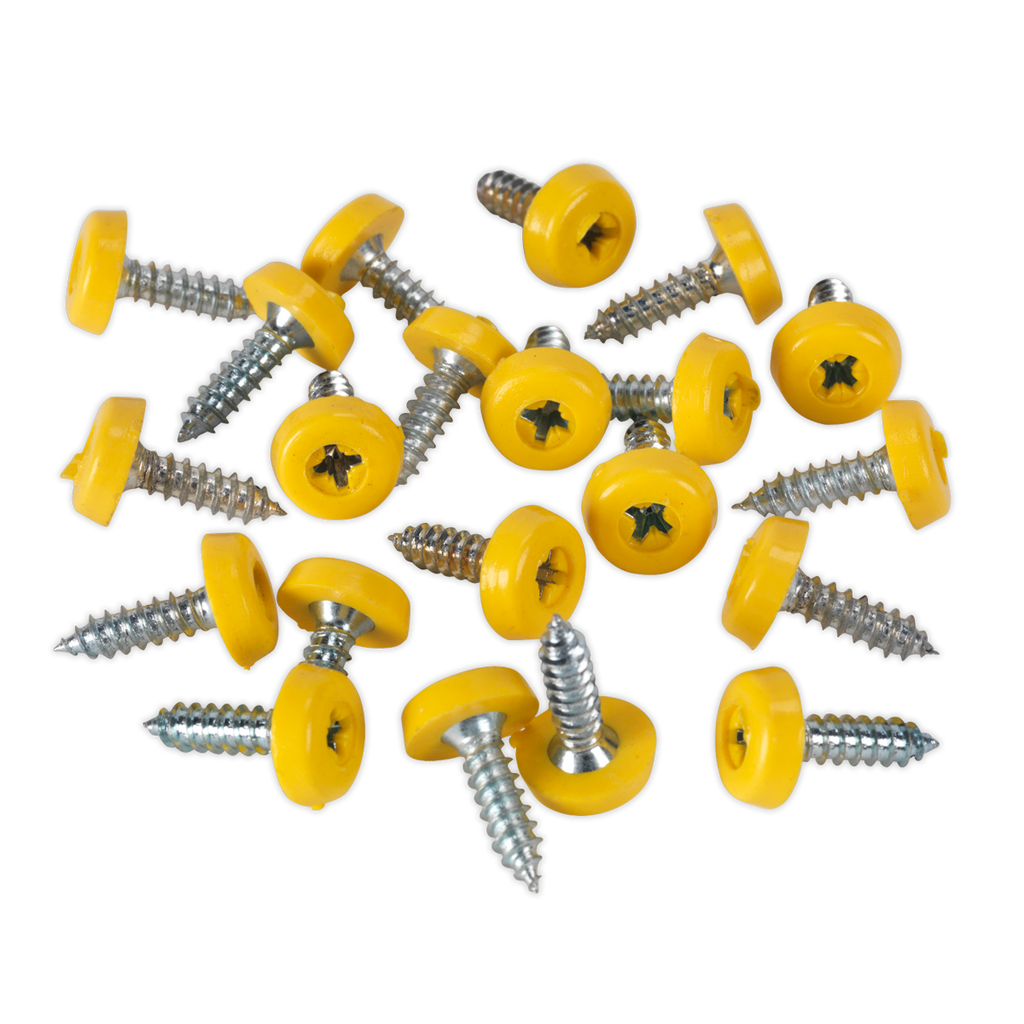 Sealey 4.8 x 18mm Yellow Numberplate Screw - Pack of 50 PTNP2