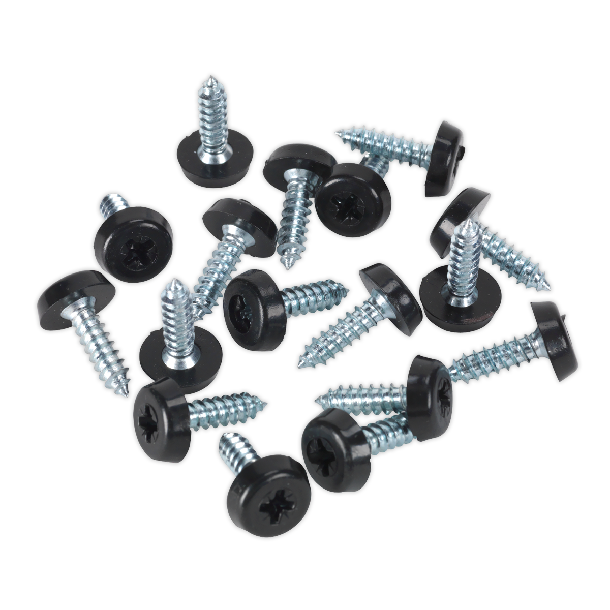 Sealey 4.8 x 18mm Black Numberplate Screw - Pack of 50 PTNP3