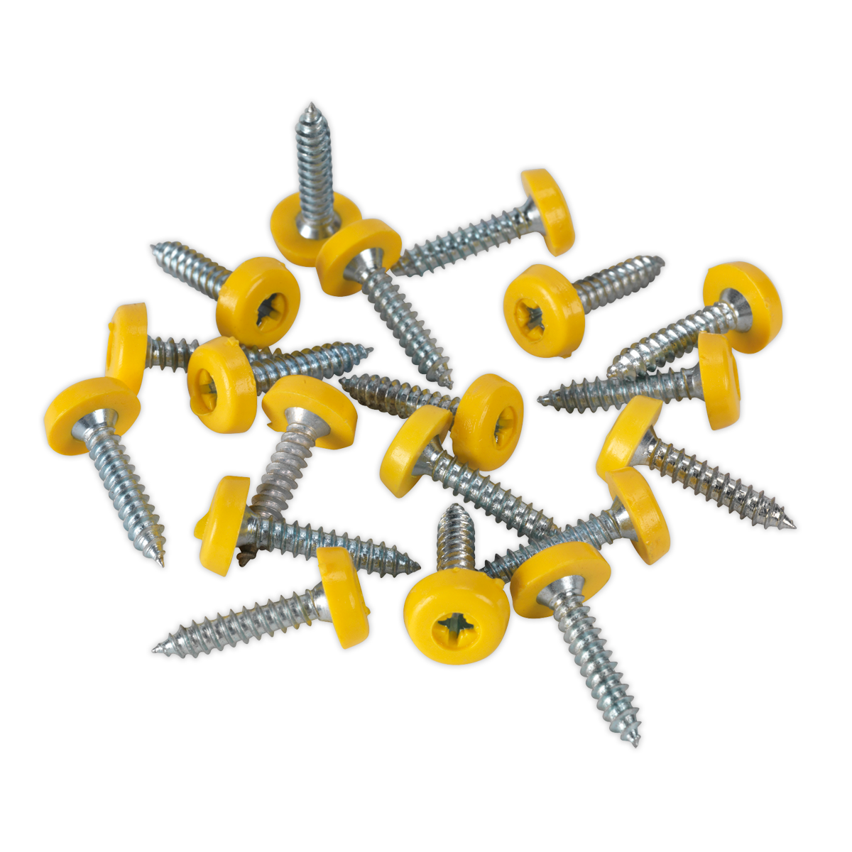 Sealey 4.8 x 24mm Yellow Numberplate Screw - Pack of 50 PTNP6