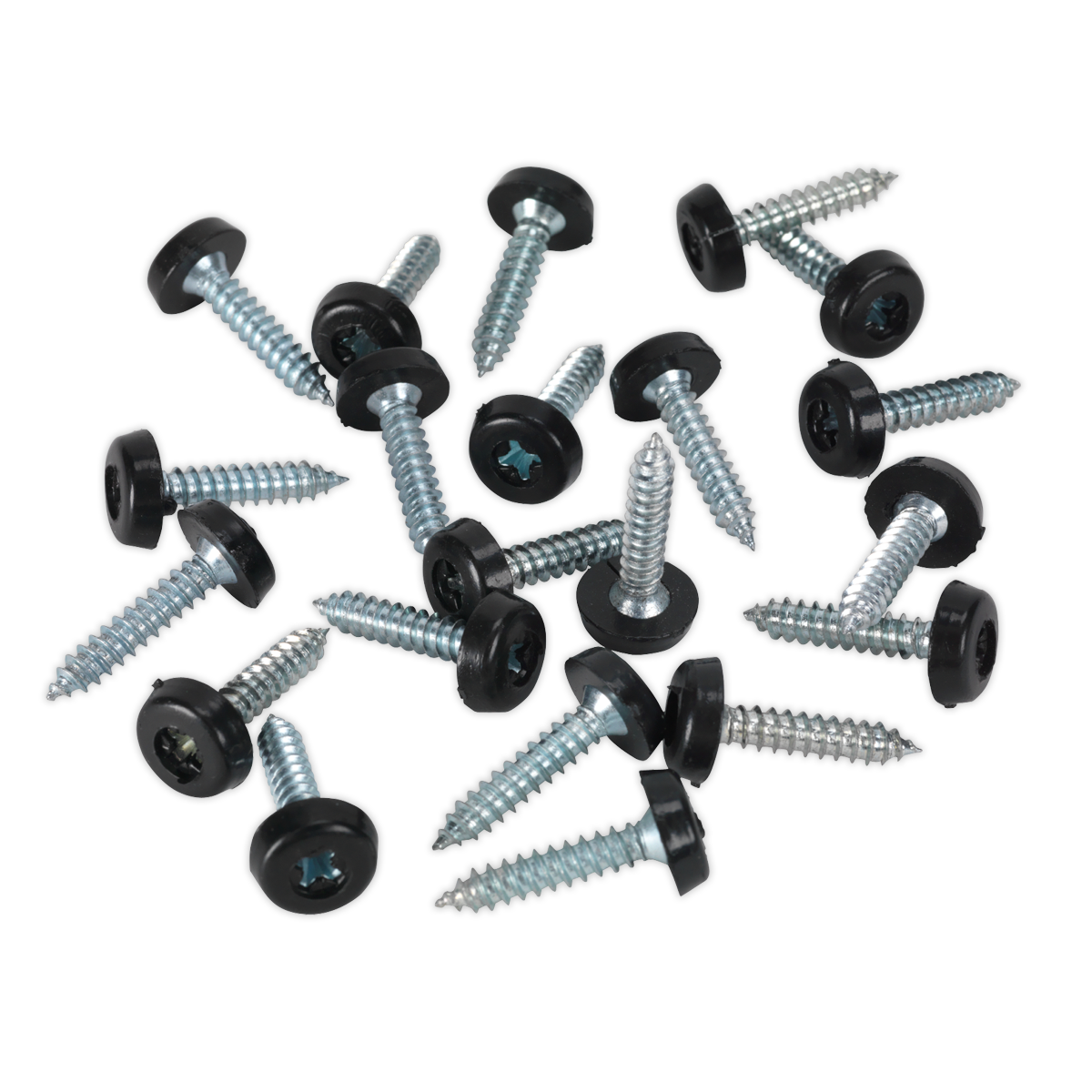 Sealey 4.8 x 24mm Black Numberplate Screw - Pack of 50 PTNP7