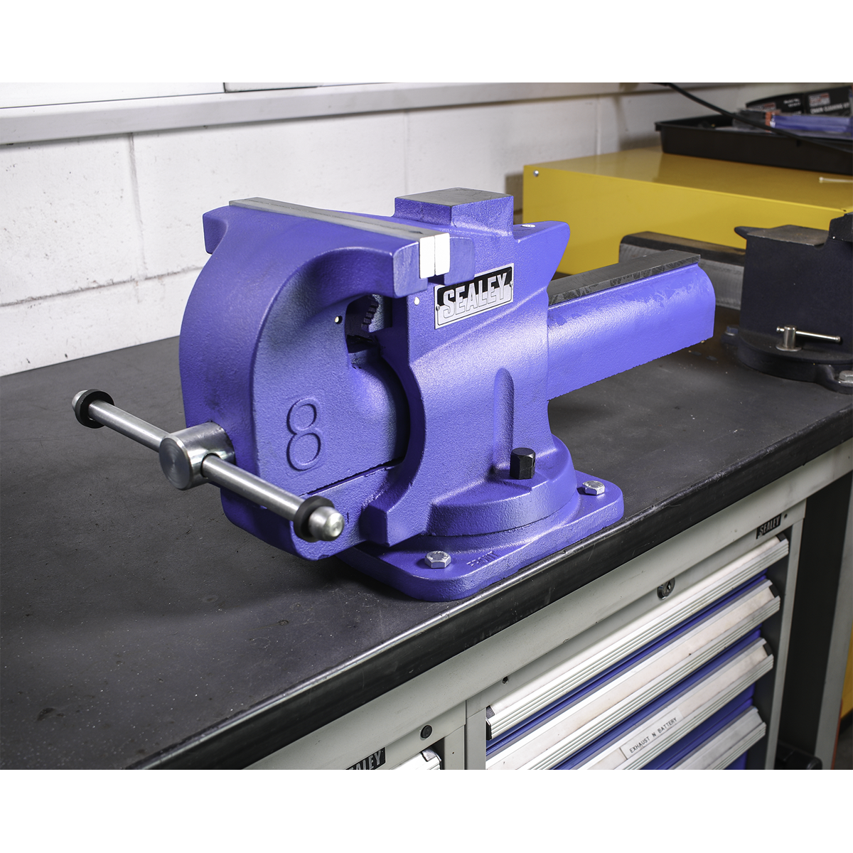 Sealey 200mm Quick Action Swivel Base Cast Iron Vice QAV200