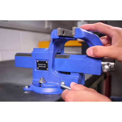 Sealey 100mm Quick Action Swivel Base SG Iron Vice QAVE100