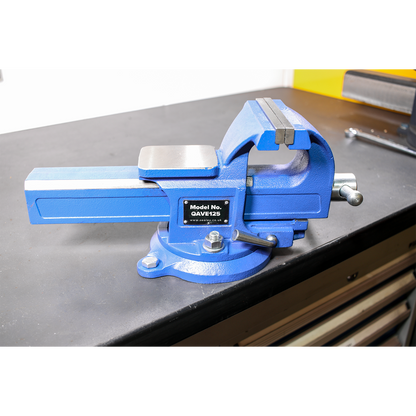 Sealey 125mm Quick Action Swivel Base SG Iron Vice QAVE125