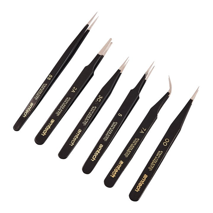 Amtech 6 Piece coated tweezer set R0384
