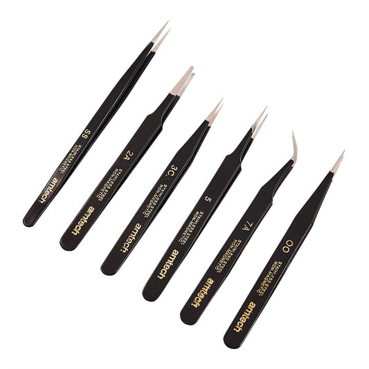 Amtech 6 Piece coated tweezer set R0384