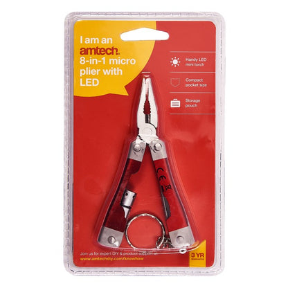 Amtech 8-in-1 Micro pliers with LED R2390