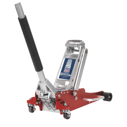 Sealey 1.5tonne Aluminium Low Entry Trolley Jack with Rocket Lift RJA1550