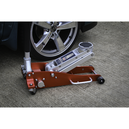 Sealey 1.8tonne Aluminium Low Entry Trolley Jack with Rocket Lift RJA1800