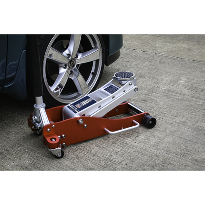 Sealey 2.5tonne Aluminium Low Entry Trolley Jack with Rocket Lift RJA2500