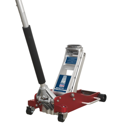 Sealey 2.5tonne Aluminium Low Entry Trolley Jack with Rocket Lift RJA2500