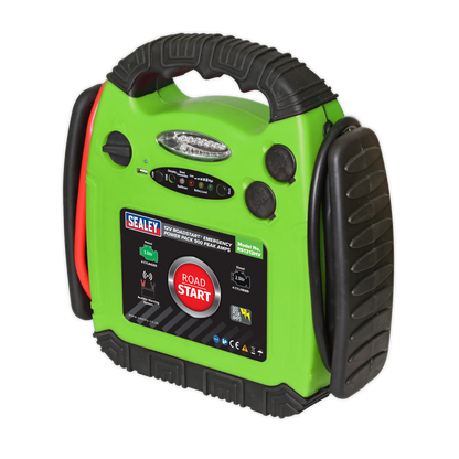 Sealey 900A 12V RoadStart® Emergency Jump Starter - Hi-Vis Green RS1312HV