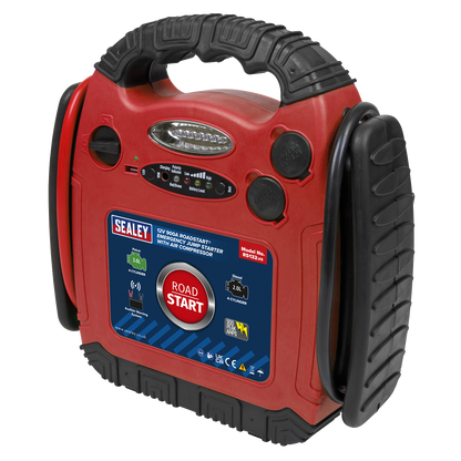 Sealey 12V 900A RoadStart® Emergency Jump Starter with Air Compressor RS132