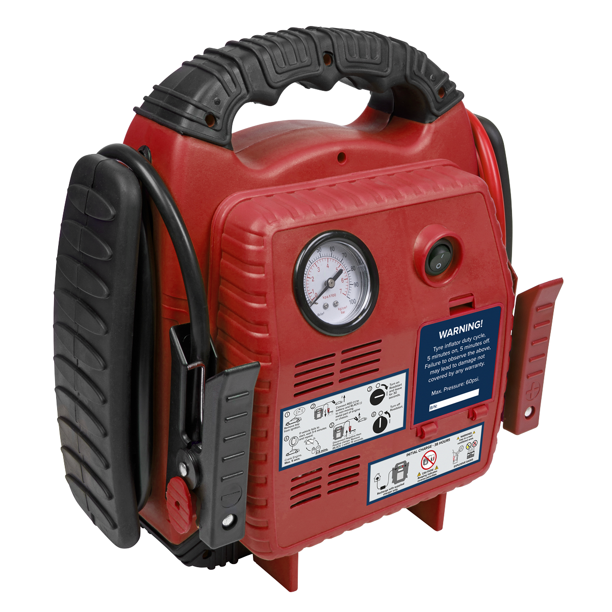 Sealey 12V 900A RoadStart® Emergency Jump Starter with Air Compressor RS132