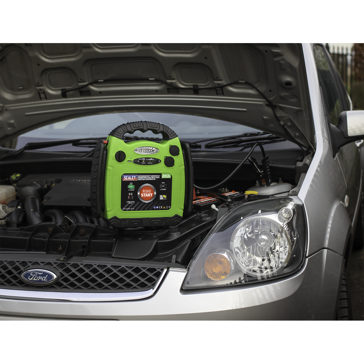 Sealey 900A 12V RoadStart® Emergency Jump Starter - Hi-Vis with Air Compressor RS1322HV