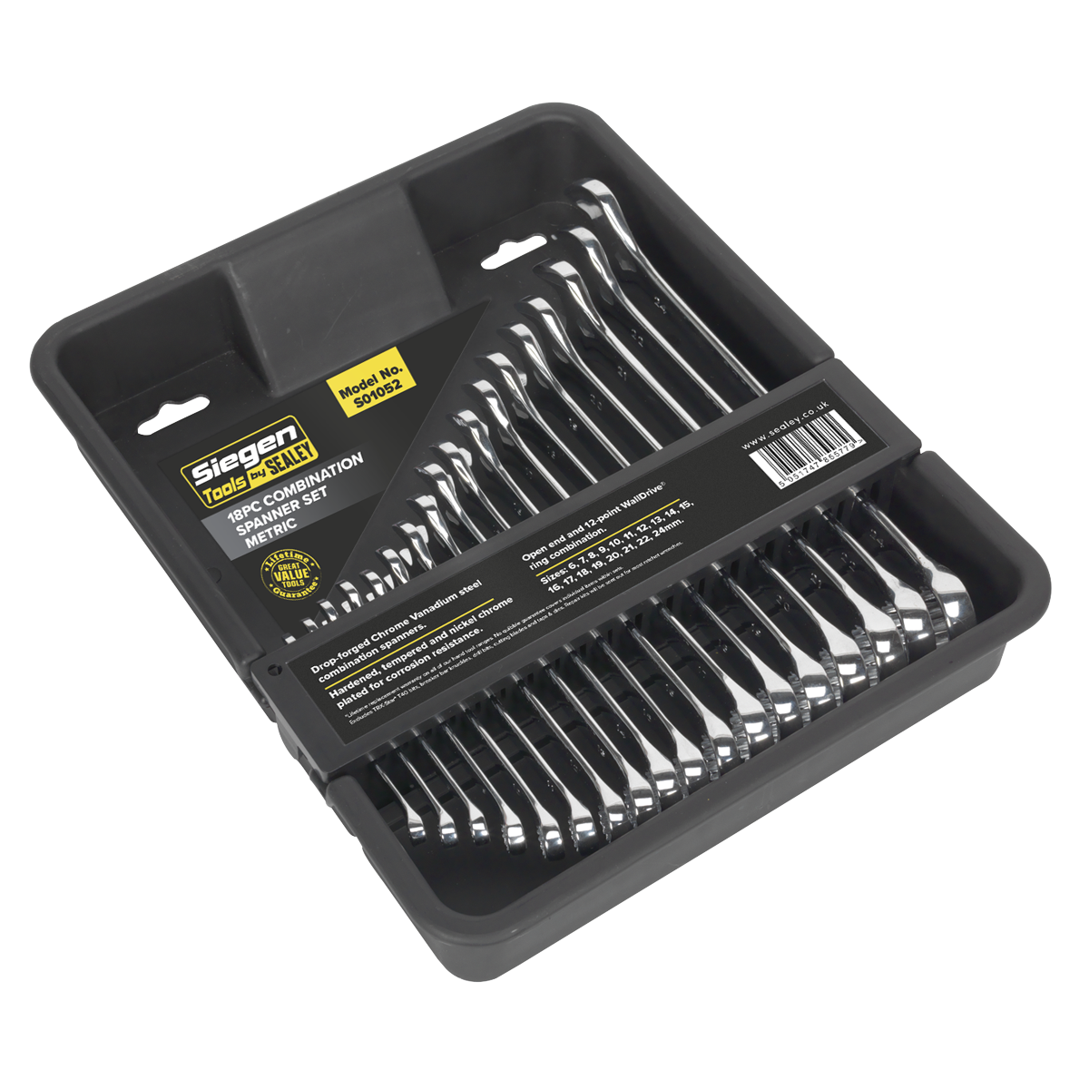 Sealey 18pc Combination Spanner Set S01052