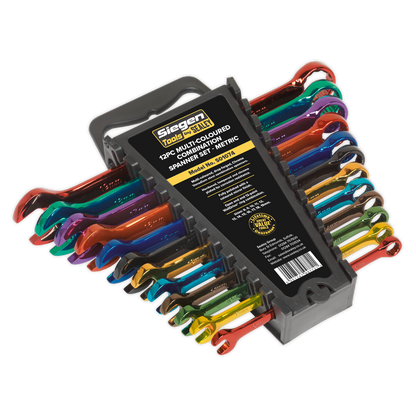 Sealey 12pc Multi-Coloured Combination Spanner Set S01074