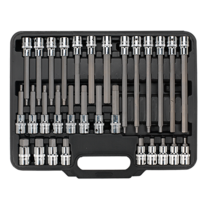 Sealey 30pc 1/2"Sq Drive Hex Socket Bit Set S01077