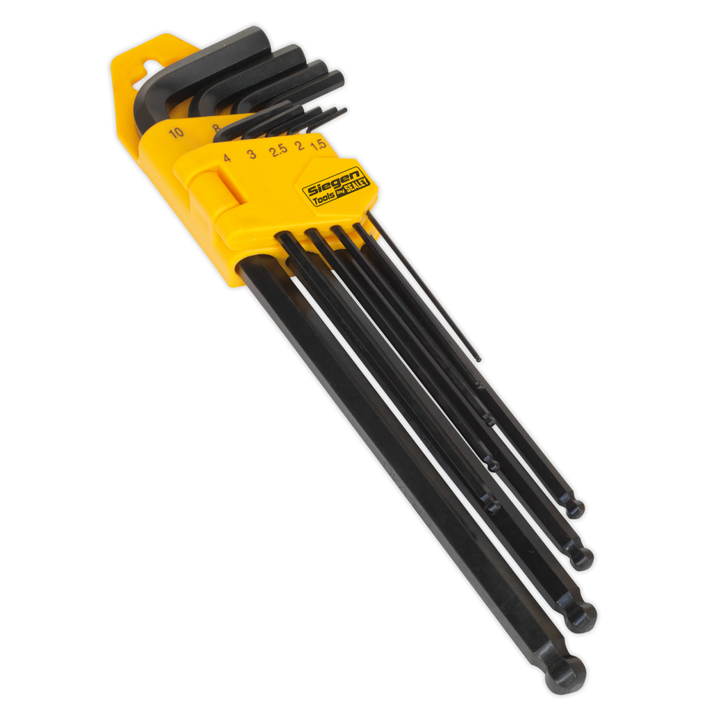 Sealey 9pc Extra-Long Ball-End Hex Key Set S01094