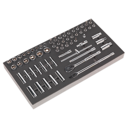 Sealey 62pc 3/8"Sq Drive Socket Set with Tool Tray S01120