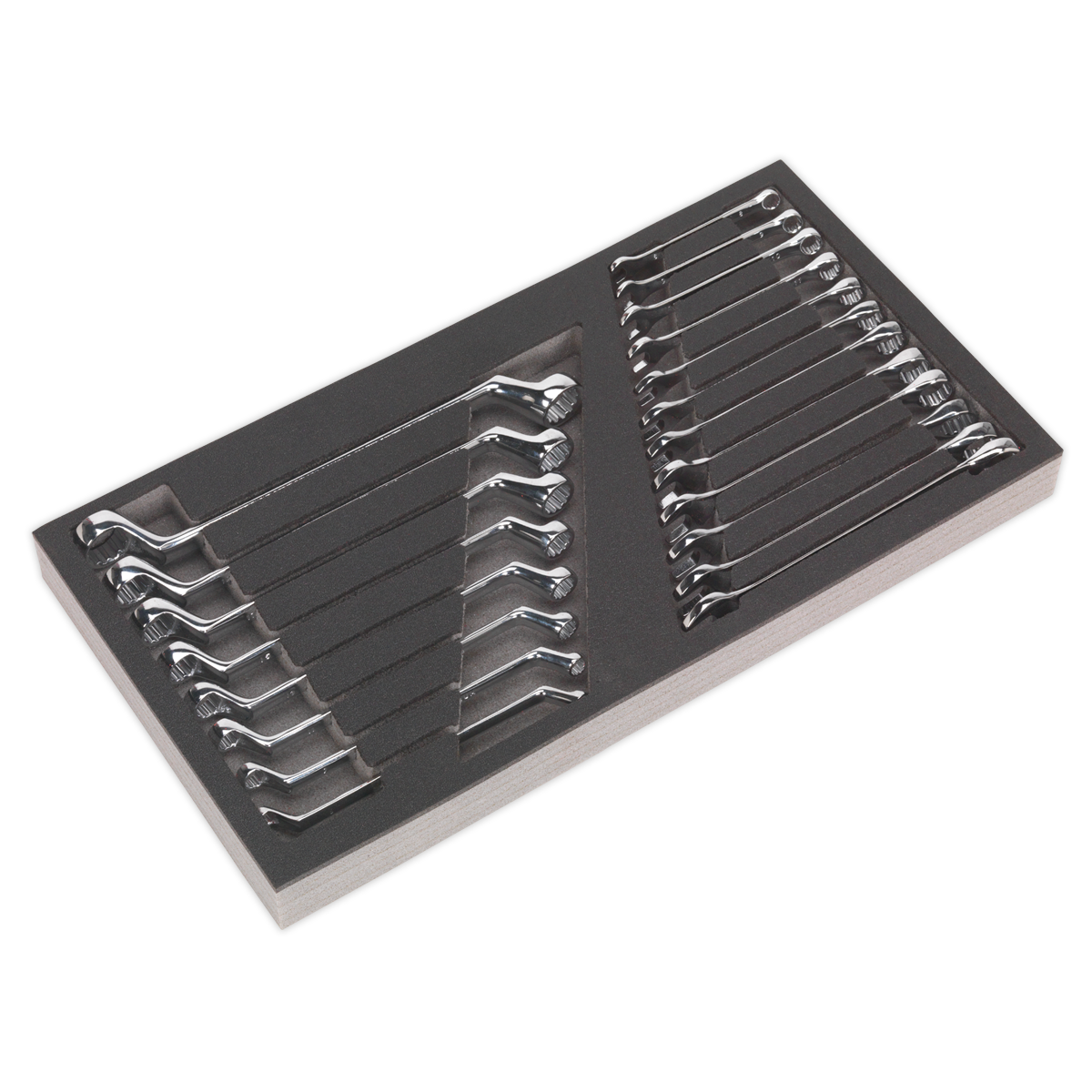 Sealey 20pc Combination & Deep Offset Spanner Set with Tool Tray S01124