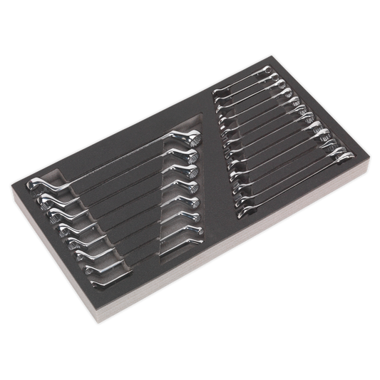 Sealey 20pc Combination & Deep Offset Spanner Set with Tool Tray S01124