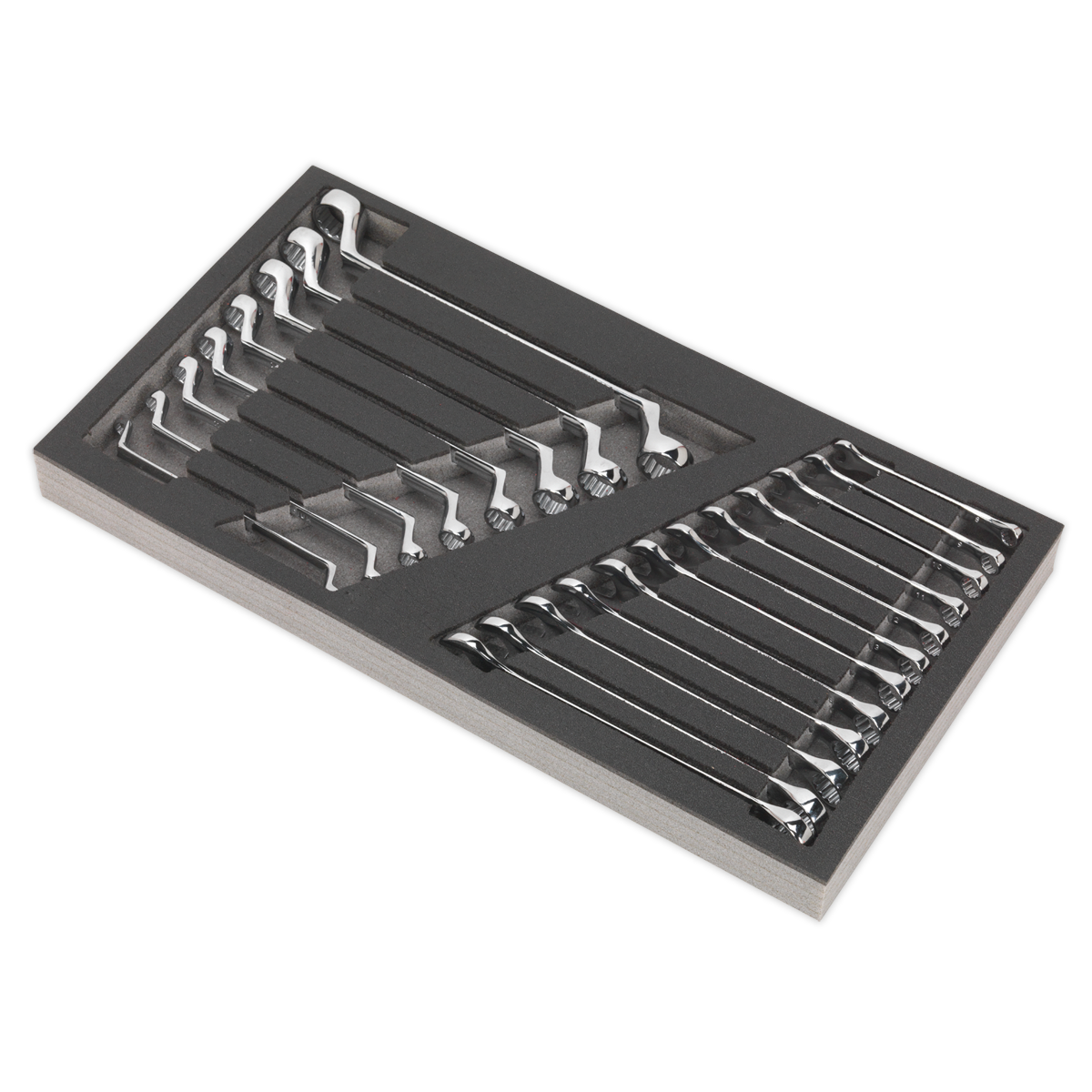 Sealey 20pc Combination & Deep Offset Spanner Set with Tool Tray S01124