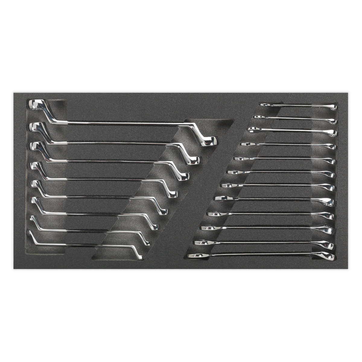 Sealey 20pc Combination & Deep Offset Spanner Set with Tool Tray S01124