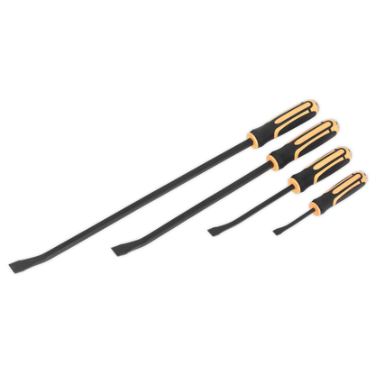 Sealey 4pc Heavy-Duty Angled Pry Bar Set with Hammer Cap S01138