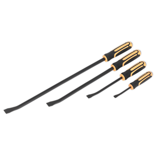 Sealey 4pc Heavy-Duty Angled Pry Bar Set with Hammer Cap S01138