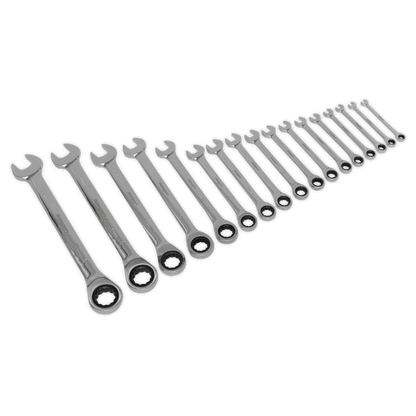 Sealey 17pc Combination Ratchet Spanner Set S01156