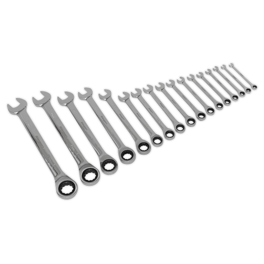 Sealey 17pc Combination Ratchet Spanner Set S01156