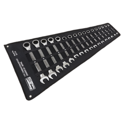 Sealey 17pc Combination Ratchet Spanner Set S01156