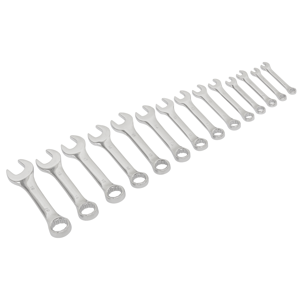 Sealey 14pc Stubby Combination Spanner Set S01232