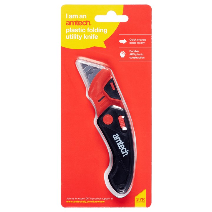 Amtech Folding plastic utility knife S0350