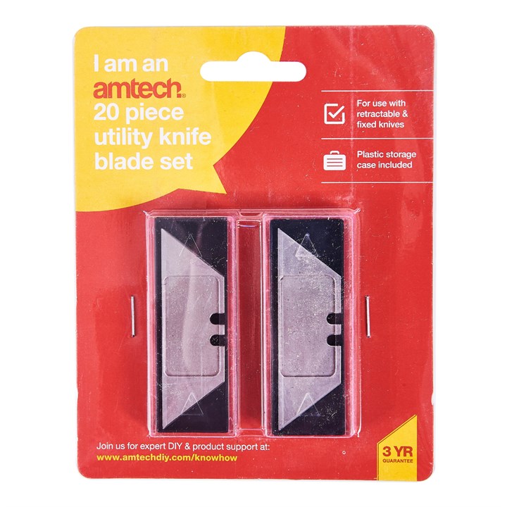 Amtech 20 Piece utility blade set S0360