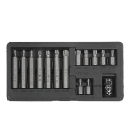 Sealey 15pc 3/8"Sq Drive TRX-Star* Bit & Holder Set S0532