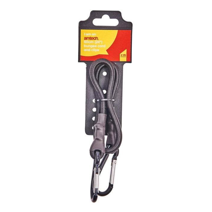 Amtech 600mm (24") Bungee cord with spring loaded clips S0615