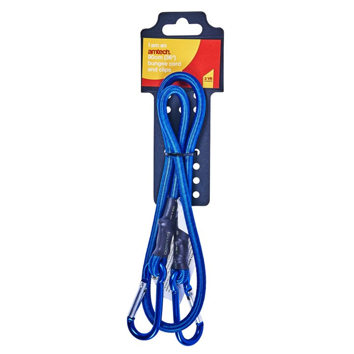 Amtech 900mm (36") Bungee cord with spring loaded clips S0617