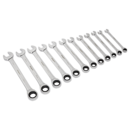 Sealey 12pc Combination Ratchet Spanner Set S0634