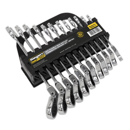 Sealey 12pc Flexi-Head Combination Ratchet Spanner Set S0635