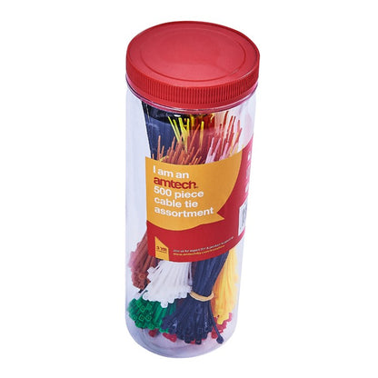 Amtech 500 Piece assorted cable tie set S0680