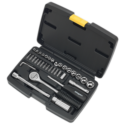 Sealey 37pc 1/4" & 3/8"Sq Drive Socket Set S0725