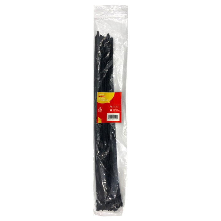 Amtech 30 Tie wraps (500mm x 6.5mm) - black S0813