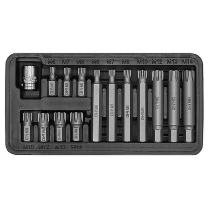 Sealey 15pc 3/8"Sq Drive Ribe Bit & Holder Set S0871