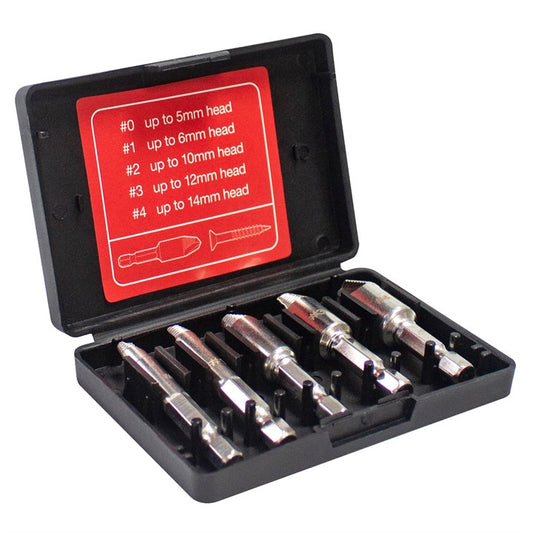 Amtech 5 Piece cross head screw remover set S0905