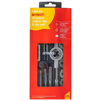 Amtech 20 Piece metric tap and die set S1256